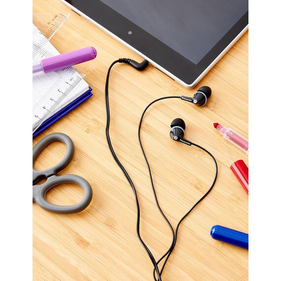 Panasonic RP-HJE125E-K Ergofit In-Ear-Kopfhörer mit kraftvollem Klang, bequemem rutschfestem Sitz und 3 Größen von Ohrstöpseln, schwarz