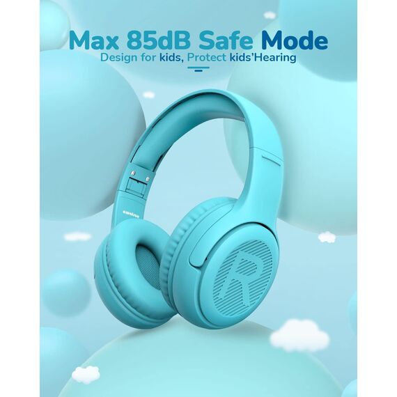 awatrue Kopfhörer Kinder, Kabel Kinderkopfhörer mit Mikrofon, Over Ear kopfhörer Kinder 85/94dB Lautstärkenbegrenzer, Stereo Sound, Faltbare, Einstellbar, Audio-Sharing