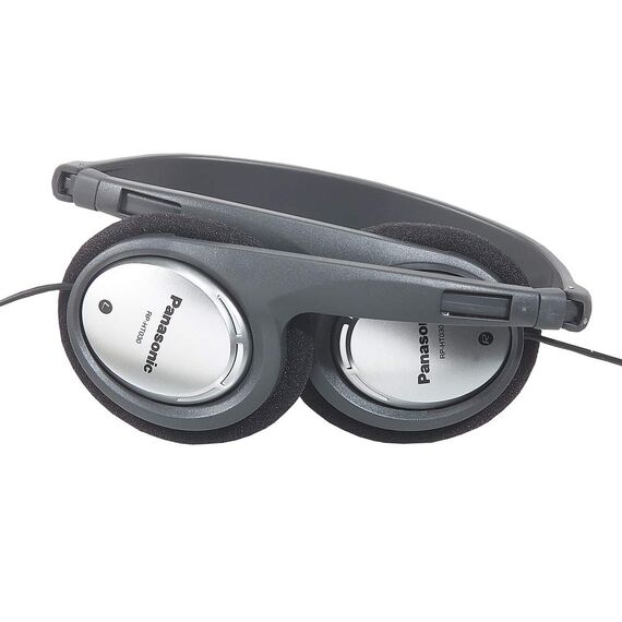 Panasonic RP-HT030E-S Leichter Kopfhörer, Faltbarer On-Ear Kopfhörer, reisefreundliches Design, 1,2 m Kabel, XBS, 3,5-mm-Klinkenstecker, Silber (Packung mit 2)