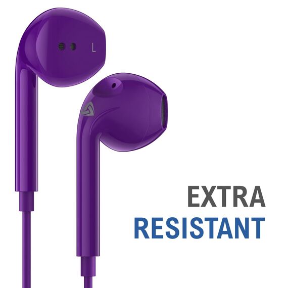 LUDOS Zenith Kopfhörer In Ear Kopfhörer mit Kabel und Mikrofon, 2-Jahre Garantie, In Ear Ohrhörer, 3,5 mm Klinkenstecker Earbuds, Satte Bässe Earphones, Headphones für iPhone, iPad, Samsung - Lila