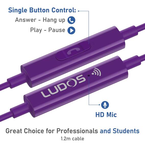 LUDOS OMNITONE USB C Kopfhörer, 5 Jahre Garantie für iPhone 17 16 15 Pro Max Plus Air Samsung Galaxy S24 S23 Ultra S22 S21 FE S20 A53 A54, USB Typ C Ohrhörer mit Mikrofon In-Ear mit Kabel für iPad