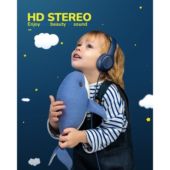 Kinder Kopfhörer für die Schule Kleinkind verkabelt mit Mikrofon Plug in Bulk Jungen Headset Mädchen 3+ Jahr alt Blau Grün Shareport Telefone Teen Lautstärkeregler Flugzeug Zwei Kinder Babys Over Ear