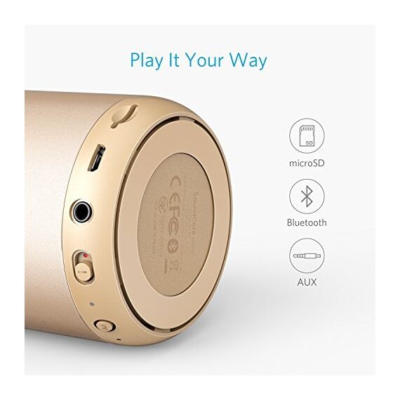 Anker Soundcore Mini Bluetooth Lautsprecher mit 15 Stunden Spielzeit, Fantastischer Sound, 20 Meter Bluetooth Reichweite, FM Radio und intensiver Bass