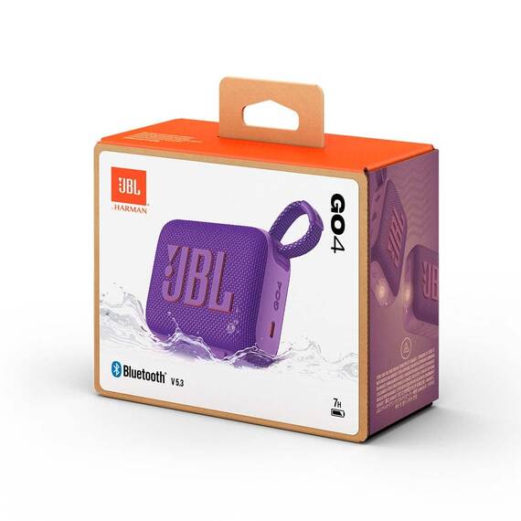 JBL Go 4 - Lila – Tragbare Bluetooth-Lautsprecher-Box mit JBL Pro Sound, tiefem Bass und Playtime-Boost-Funktion – Wasserfest und staubfest – 7 h Laufzeit