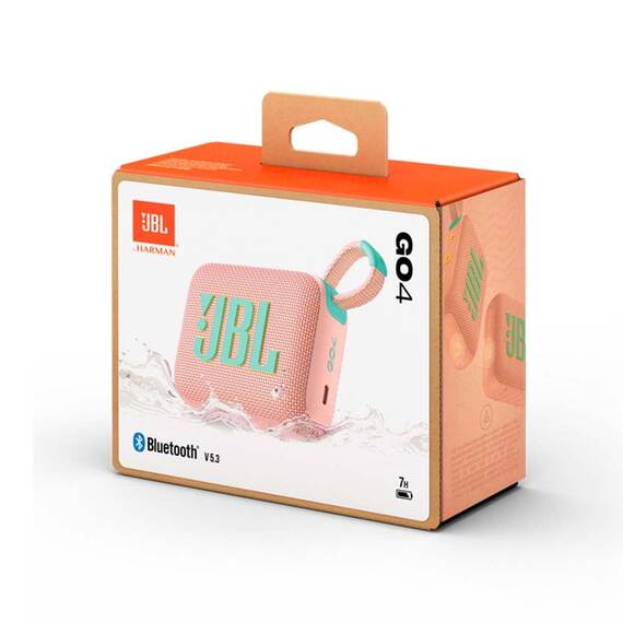 JBL Go 4 in Pink – Tragbare Bluetooth-Lautsprecher-Box mit JBL Pro Sound, tiefem Bass und Playtime-Boost-Funktion – Wasserfest und staubfest – 7 h Laufzeit