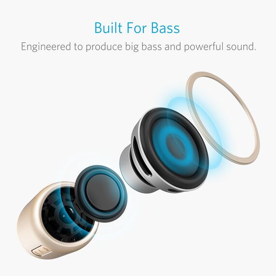 Anker Soundcore Mini Bluetooth Lautsprecher mit 15 Stunden Spielzeit, Fantastischer Sound, 20 Meter Bluetooth Reichweite, FM Radio und intensiver Bass
