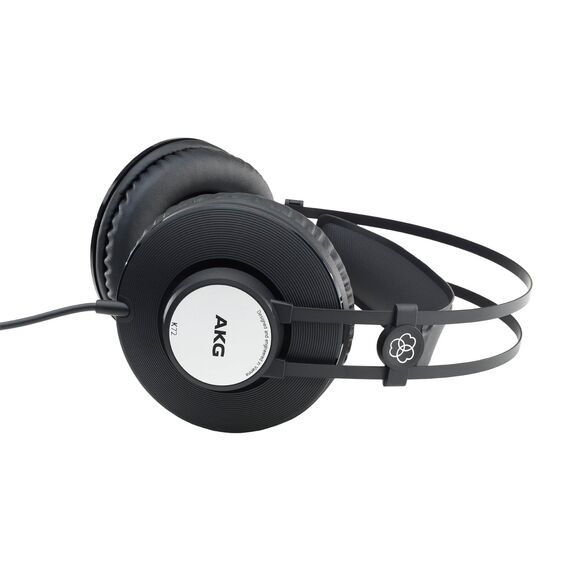 AKG K72 Geschlossener Hochleistungs-Monitoring-Studiokopfhörer, kabelgebunden, leichtes Design, 3,5-mm- und 1/4-Zoll-Adapter, 3 m Kabel - Schwarz & Silber