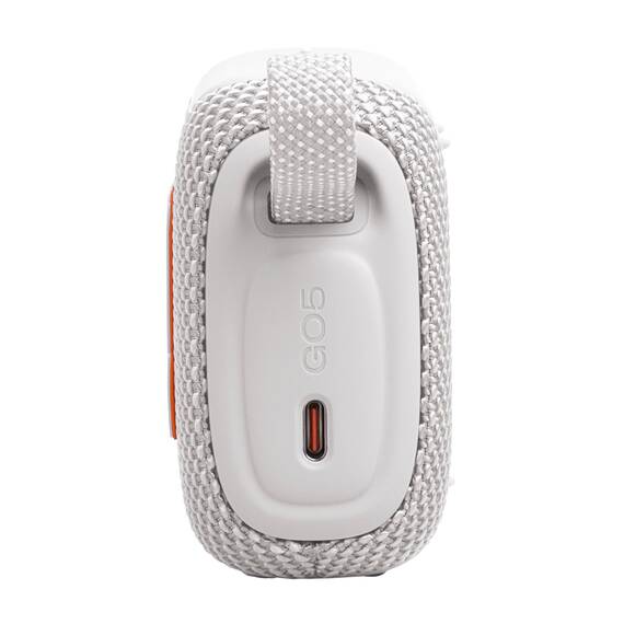 JBL GO 5 Ultra‑tragbarer Bluetooth‑Lautsprecher mit großem JBL Pro Sound und kräftigem Bass, AirTouch‑Pairing, wasserdichtes Design, 10 Stunden Wiedergabezeit, Weiß