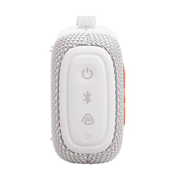 JBL GO 5 Ultra‑tragbarer Bluetooth‑Lautsprecher mit großem JBL Pro Sound und kräftigem Bass, AirTouch‑Pairing, wasserdichtes Design, 10 Stunden Wiedergabezeit, Weiß