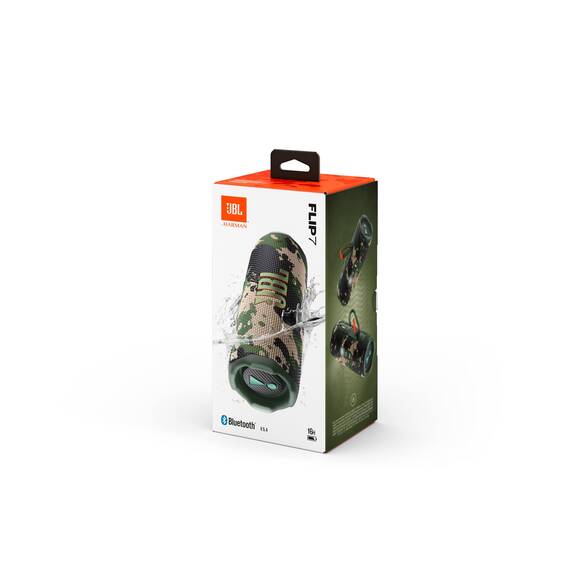JBL Flip 7, kabelloser tragbarer Bluetooth-Lautsprecher, 16 Stunden Akkulaufzeit, IP68 wasserdicht, Staub- und stoßfest, JBL Pro Sound mit AI Boost, Auracast Multi-Speaker-Verbindung, Squad