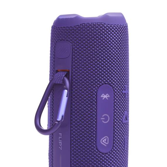 JBL Flip 7, kabelloser tragbarer Bluetooth-Lautsprecher, 16 Stunden Akkulaufzeit, IP68 wasserdicht, Staub- und stoßfest, JBL Pro Sound mit AI Boost, Auracast Multi-Speaker-Verbindung, Violett