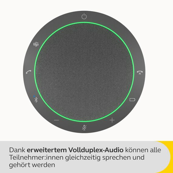 Jabra Speak2 55 Bluetooth-Freisprechlösung, 4 Mikrofone mit Geräuschunterdrückung, 50 mm Breitband-Lautsprecher, Breitband-Audio, kompakt, tragbar - für MS-Teams zertifiziert, Dunkelgrau