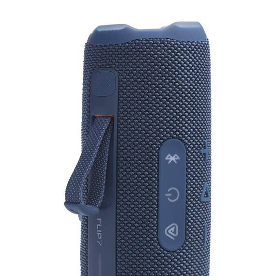 JBL Flip 7, kabelloser tragbarer Bluetooth-Lautsprecher, 16 Stunden Akkulaufzeit, IP68 wasserdicht, Staub- und stoßfest, JBL Pro Sound mit AI Boost, Auracast Multi-Speaker-Verbindung, Blau