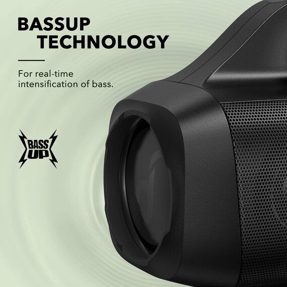 soundcore Motion Boom Bluetooth Lautsprecher von Anker, mit Titan Audiotreibern, BassUp Technologie, IPX7 Wasserschutz, 24h Akku, ideal für draußen, Garten, Strand