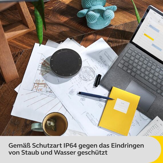 Jabra Speak2 55 Bluetooth-Freisprechlösung, 4 Mikrofone mit Geräuschunterdrückung, 50 mm Breitband-Lautsprecher, Breitband-Audio, kompakt, tragbar - für MS-Teams zertifiziert, Dunkelgrau