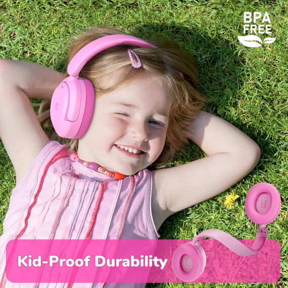iClever Noise Cancelling Kopfhörer Kinder Bluetooth, 60H Spielzeit, 80dBA Sichere Lautstärke, Bequeme Passform, Bluetooth5.4, Preisgekrönte Kinder Kopfhörer AUX Kabel für Flugreisen