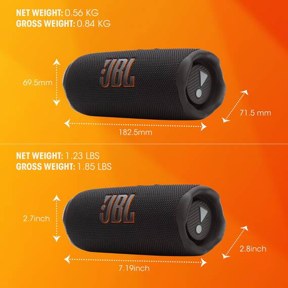 JBL Flip 7, kabelloser tragbarer Bluetooth-Lautsprecher, 16 Stunden Akkulaufzeit, IP68 wasserdicht, Staub- und stoßfest, JBL Pro Sound mit AI Boost, Auracast Multi-Speaker-Verbindung, Weiß