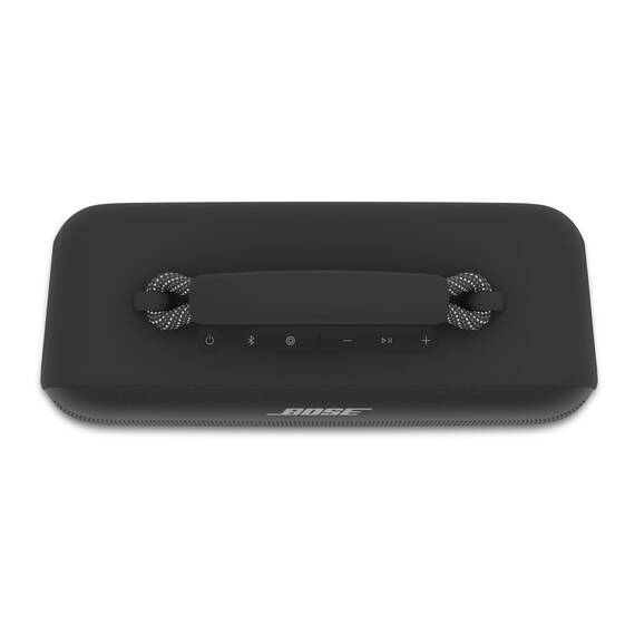 Bose Tragbarer SoundLink Max Lautsprecher, große tragbare Bluetooth Boombox mit Akku, wasserdichte Lautsprecher Boxen, bis zu 20h Akkulaufzeit, USB-C, integrierter 3,5 mm AUX-Eingang, Schwarz