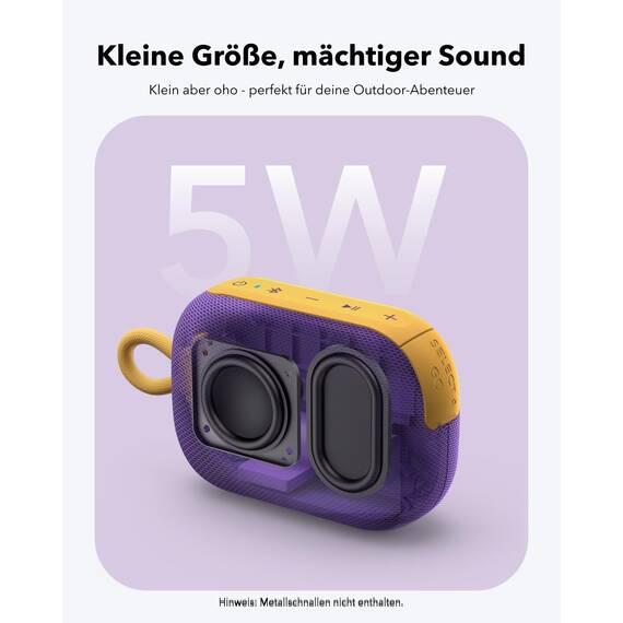 soundcore Select 4 Go Bluetooth Lautsprecher, ultraportabel, bis zu 20h Wiedergabe, IP67 Wasser- und Staubschutz, schwimmfähig, kraftvoller Sound, für drinnen und draußen, Wandern und Radfahren