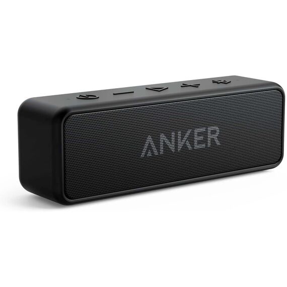 Anker SoundCore 2 Bluetooth Lautsprecher, Enormer Bass mit Dualen Bass-Treibern, 24h Akku, Verbesserter IPX7 Wasserschutz, Kabelloser Lautsprecher(Generalüberholt)