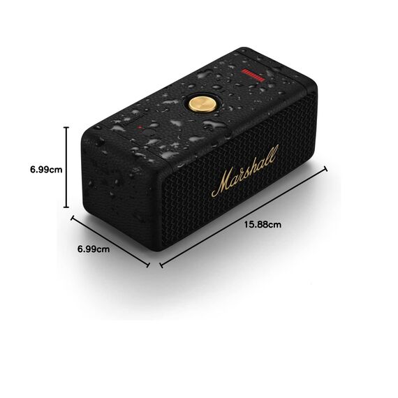 Marshall Emberton II Bluetooth Tragbarer Lautsprecher, Kabelloser, Wasserabweisend - Schwarz und Messing