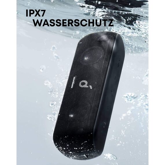 soundcore Motion+ Bluetooth HiFi Lautsprecher mit Hi-Res 30W Audio, Intensiver Bass, Kabelloser, mit App, USB C Konnektivität, Flexibler EQ, 12h Akkulaufzeit, IPX7 Wasserschutz (Schwarz)