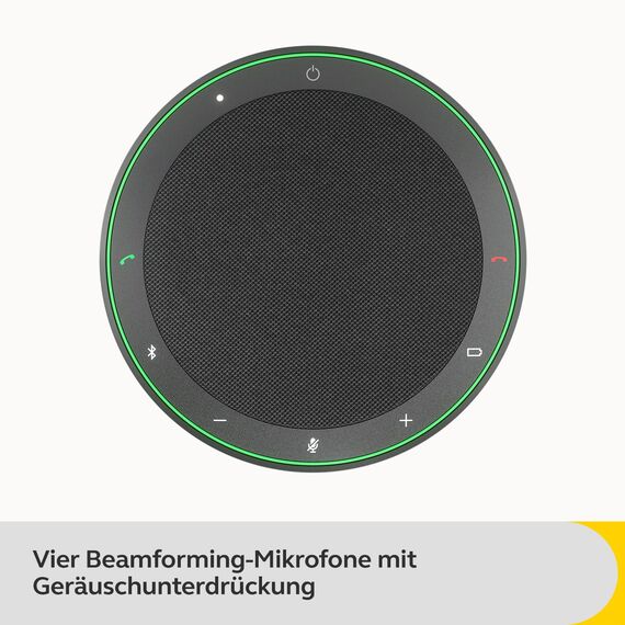 Jabra Speak2 75 Kabellose Bluetooth-Freisprecheinrichtung für Arbeit und Musik - 4 Mikrofone, 65-mm-Lautsprecher - Neue Kopplungsfunktion, USB-C-Adapter, Google Meet, Dunkelgrau