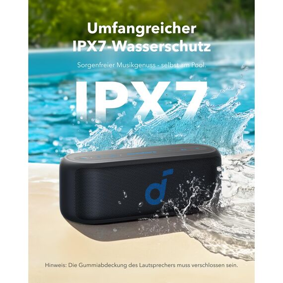 soundcore Select 2S, tragbarer Bluetooth-Lautsprecher mit 20W Stereo-Sound, BassUp™-Technologie, 16h Wiedergabe, drahtloses Stereo Pairing und IPX7-Wasserschutz fürs Wandern und Outdoor-Abenteuer