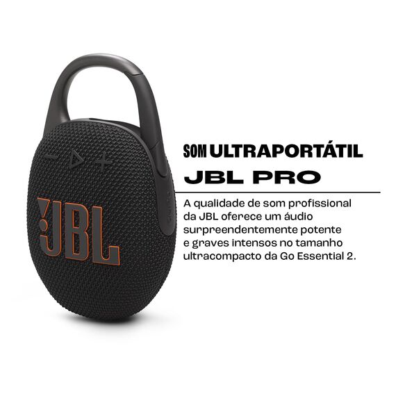 JBL Clip 5 - Schwarz – Tragbare Bluetooth-Lautsprecher-Box mit JBL Pro Sound, tiefem Bass und Playtime-Boost-Funktion – Wasserfest und staubfest – 12 h Laufzeit