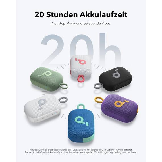 soundcore Anker Select 4 Go Bluetooth Lautsprecher, portabler Mini-Lautsprecher Dusche, 20h Spielzeit, IP69 Wasser- und staubfest, schwimmfähig, kraftvoller Sound, für drinnen, draußen & Wandern