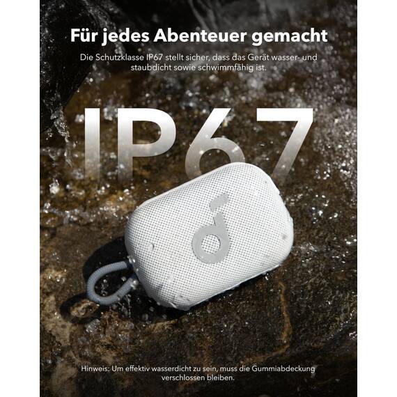 soundcore Anker Select 4 Go Bluetooth Lautsprecher, portabler Mini-Lautsprecher Dusche, 20h Spielzeit, IP69 Wasser- und staubfest, schwimmfähig, kraftvoller Sound, für drinnen, draußen & Wandern