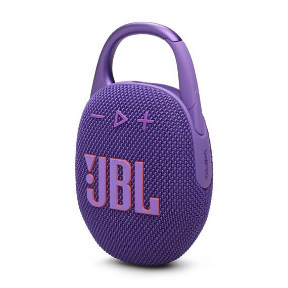 JBL Clip 5 - Lila – Tragbare Bluetooth-Lautsprecher-Box mit JBL Pro Sound, tiefem Bass und Playtime-Boost-Funktion – Wasserfest und staubfest – 12 h Laufzeit
