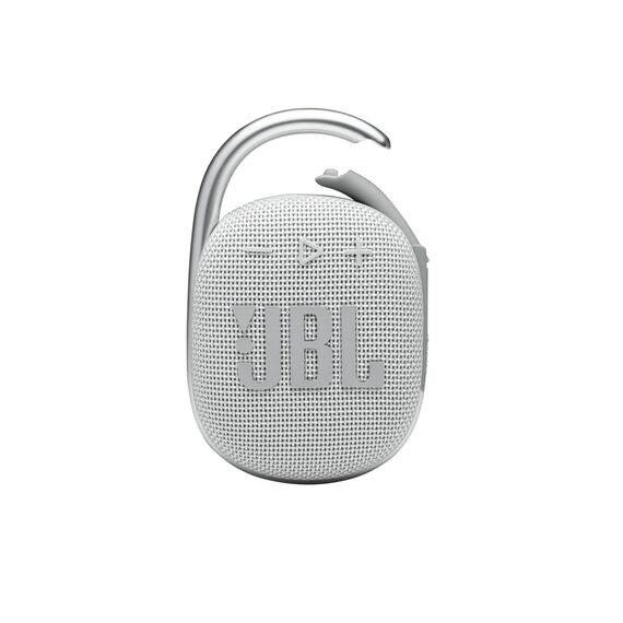JBL CLIP 4 Bluetooth Lautsprecher - Weiß – Wasserdichte, tragbare Musikbox mit praktischem Karabiner – Bis zu 10 Stunden kabelloses Musik Streaming