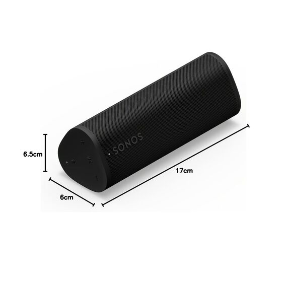 Sonos Roam 2 Extrem kompakter, mobiler WLAN Speaker - Wasserdicht - 10 Stunden Akkulaufzeit - Schwarz