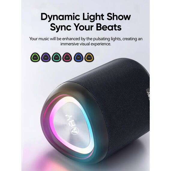 AY Tragbarer Bluetooth Lautsprecher 30W mit Licht, Musikbox Bluetooth mit Leistungsstarker Kristallklarer Klang, IPX7 Wasserdicht,AUX&TF-Karteneingang, Stereo-Paarung, 24h Akku Perfekt für Zuhause