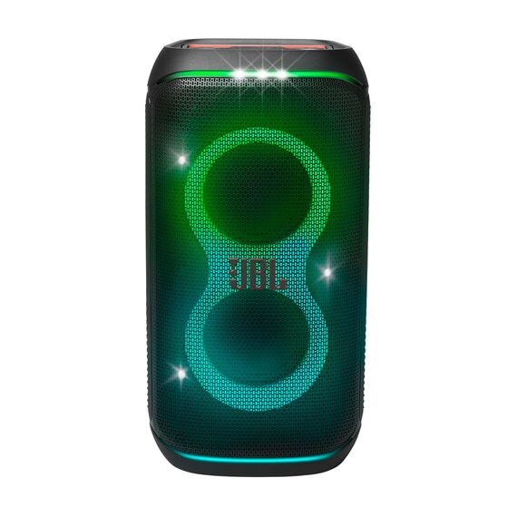 JBL PartyBox Stage 120 in Schwarz – Tragbare Bluetooth-Lautsprecher-Box mit JBL Pro Sound, Lichtshow, KI-Sound-Boost und Teleskopgriff – 12 h Laufzeit, UK Stecker (Typ G)