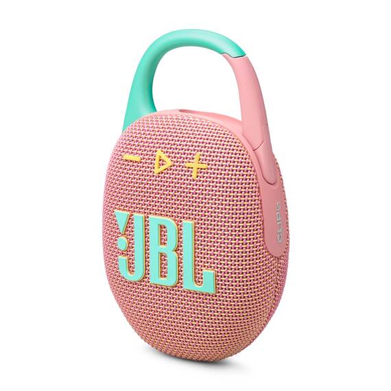 JBL Clip 5 - Pink– Tragbare Bluetooth-Lautsprecher-Box mit JBL Pro Sound, tiefem Bass und Playtime-Boost-Funktion – Wasserfest und staubfest – 12 h Laufzeit