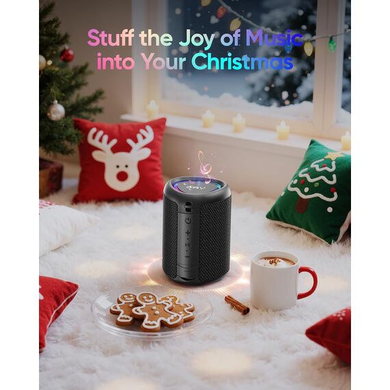 AY Tragbarer Bluetooth Lautsprecher mit Licht, Musikbox Bluetooth mit Leistungsstarker Kristallklarer Klang, IPX5 Wasserdicht,AUX&TF-Karteneingang, Stereo-Paarung, 24h Akku Perfekt für Zuhause,Draußen