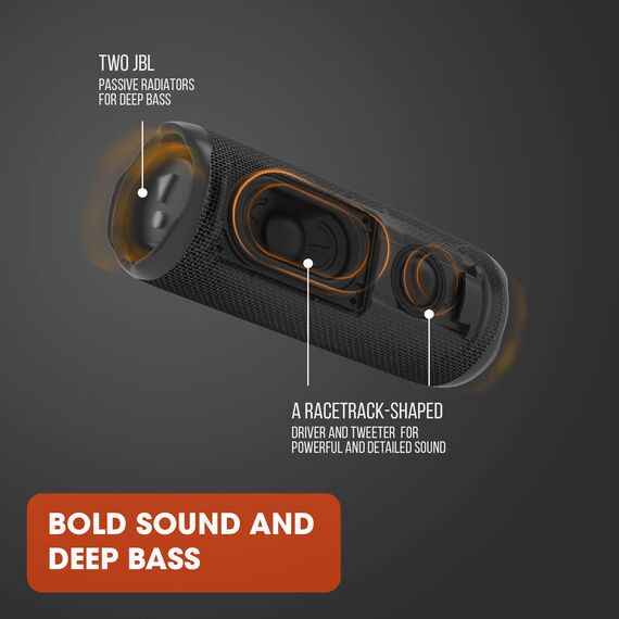 JBL Flip 6 - Tragbarer Lautsprecher, Schwarz