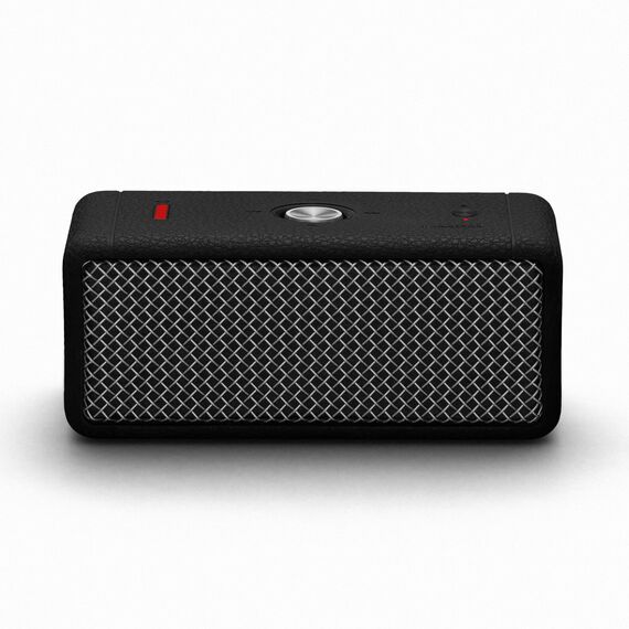 Marshall Emberton II tragbare Bluetooth Lautsprecher, kabellos, koppelbar, IP67 Staub und wasserfest, über 30 Stunden Spielzeit, Schnellladung, Innen- und Außenlautsprecher - Schwarz und Stahl