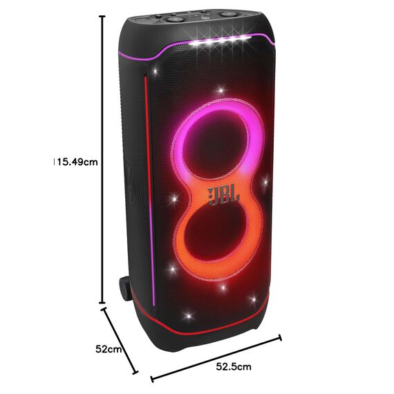 JBL PartyBox Ultimate – Kraftvoller Lautsprecher mit Bluetooth und Wifi – JBL Pro Sound mit Lichteffekten – Wasserfest und mit Rädern zum einfachen Transport – Schwarz