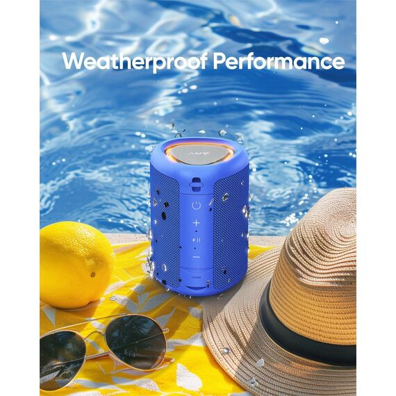 AY Tragbarer Bluetooth Lautsprecher mit Licht, Musikbox Bluetooth mit Leistungsstarker Kristallklarer Klang, IPX5 Wasserdicht,AUX&TF-Karteneingang, Stereo-Paarung, 24h Akku Perfekt für Zuhause,Draußen