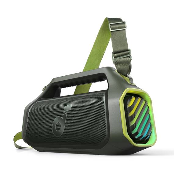 soundcore Boom 2 Plus Outdoor Lautsprecher, 140W, 2+2 Channel, BassUp 2.0, 20h, Schnellladung, IPX7 wasserdicht, RGB Lichter, USB-C, Power Bank, BT 5.3, tragbarer Bluetooth Lautsprecher, Camping