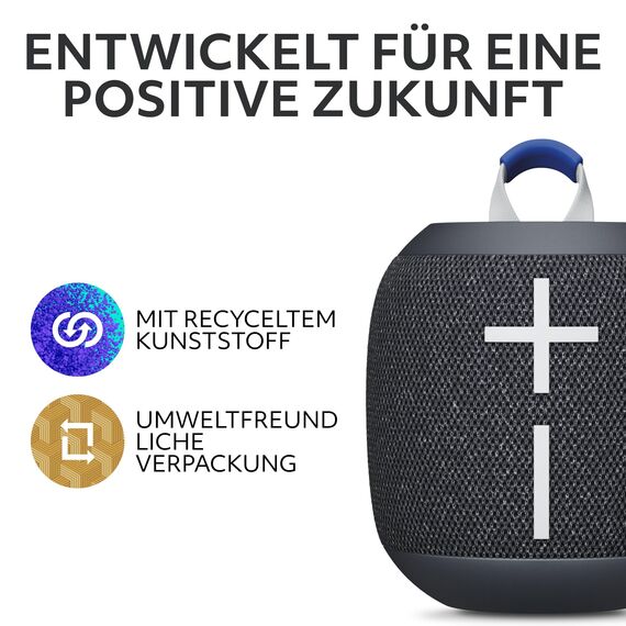 Ultimate Ears Wonderboom 4 – mobiler, wasserdichter Bluetooth-Lautsprecher mit satten Tiefen und 360-Grad-Klang, staubdichter, schwimmfähiger Lautsprecher mit Einer Reichweite von 40m - Schwarz