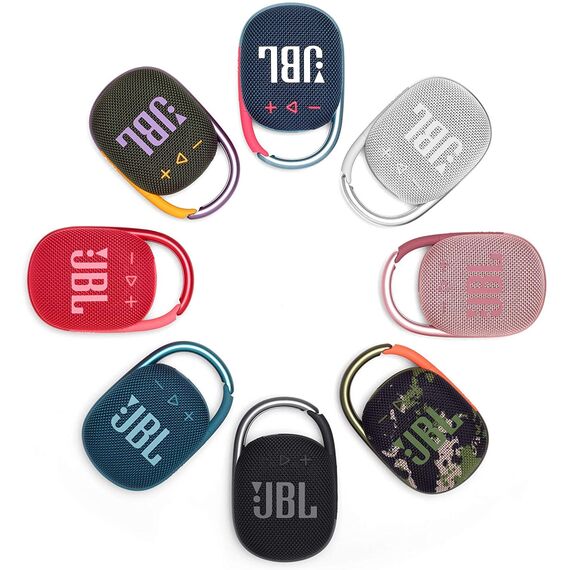 JBL CLIP 4 Bluetooth Lautsprecher - Grün – Wasserdichte, tragbare Musikbox mit praktischem Karabiner – Bis zu 10 Stunden kabelloses Musik Streaming