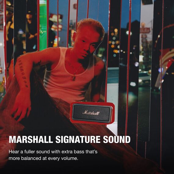 Marshall Emberton III tragbare Bluetooth Lautsprecher, kabellos, IP67 Staub und wasserfest, über 32 Stunden Spielzeit - Schwarz und Messing