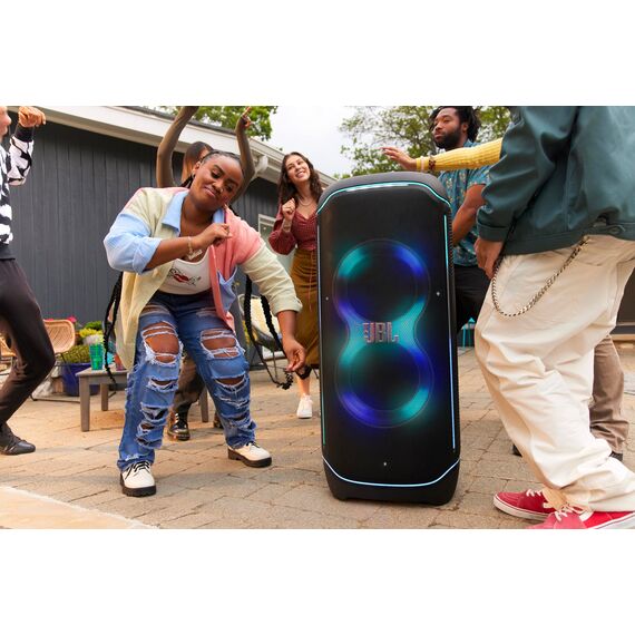 JBL PartyBox Ultimate – Kraftvoller Lautsprecher mit Bluetooth und Wifi – JBL Pro Sound mit Lichteffekten – Wasserfest und mit Rädern zum einfachen Transport – Schwarz