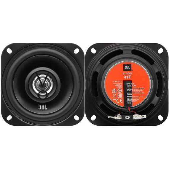 JBL Stage1 41F 2-Wege Auto Lautsprecher Set von Harman Kardon - 125 Watt KFZ Auto Boxen 25 Watt RMS - 2 stück Car HiFi JBL Box groß 10cm | 100mm | 4 Zoll, Schwarz