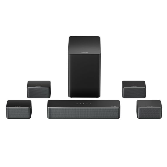 ULTIMEA 7.1 Soundbar für TV Geräte, Spitzenleistung 410W, Virtuelle Surround Sound System mit App, 6,5" Wireless Subwoofer, 4 kabelgebundene Surround-Lautsprecher, Soundsystem Heimkino, Poseidon D70