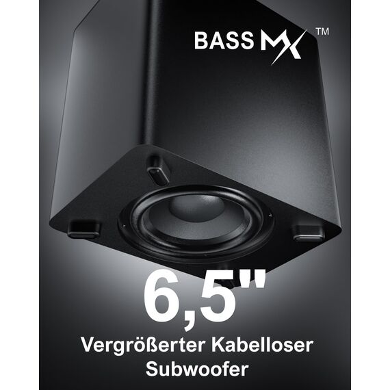 ULTIMEA 7.1 Soundbar für TV Geräte, Spitzenleistung 410W, Virtuelle Surround Sound System mit App, 6,5" Wireless Subwoofer, 4 kabelgebundene Surround-Lautsprecher, Soundsystem Heimkino, Poseidon D70
